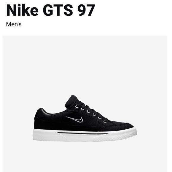 EUC MEN’S BLACK NIKE GTS RETRO CANVAS SHOES WITH WHITE SWOOSH SIZE 10 - Picture 1 of 8